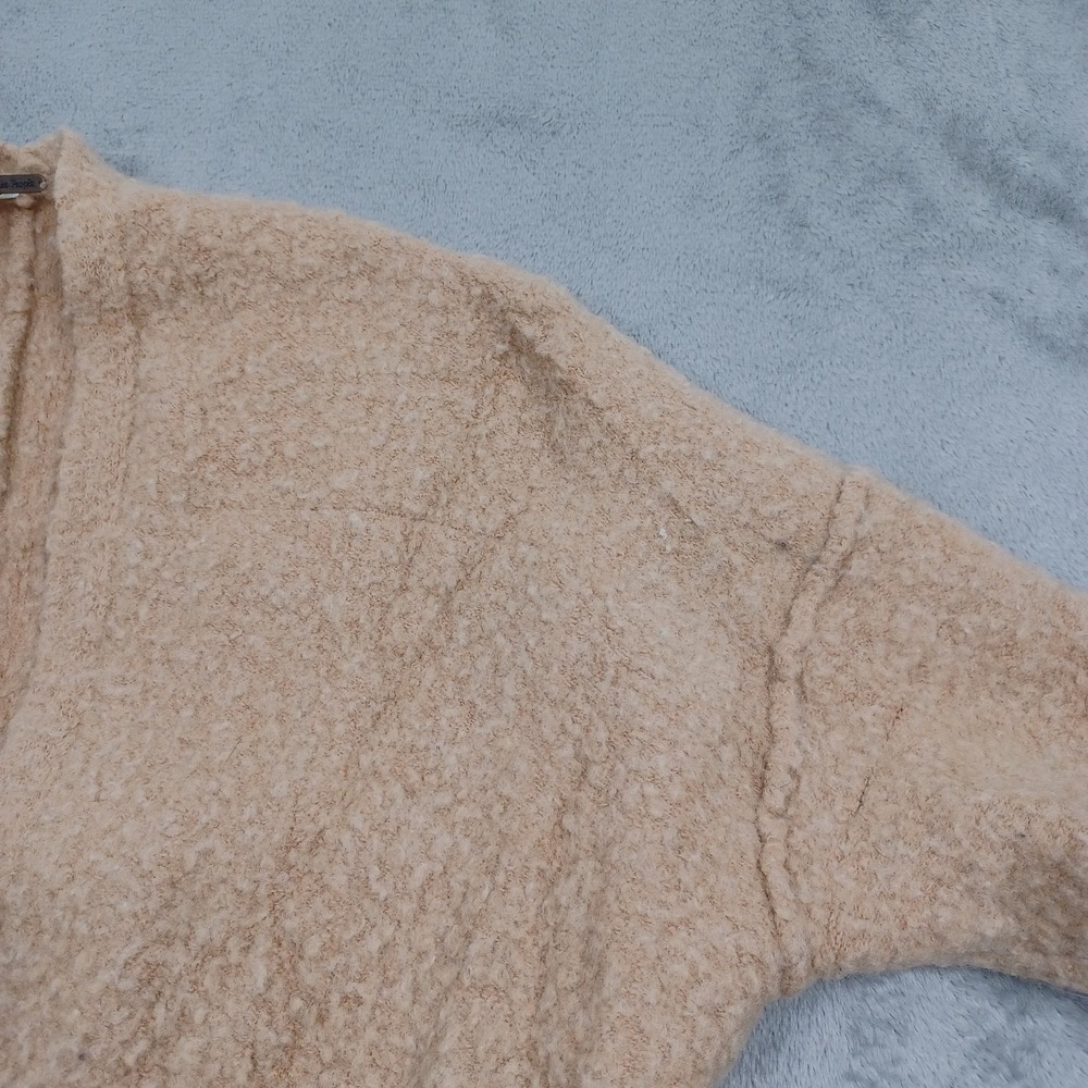 Free People Sweater Womens Medium Brown Cardigan Pockets Wool Blend - Picture 3 of 9